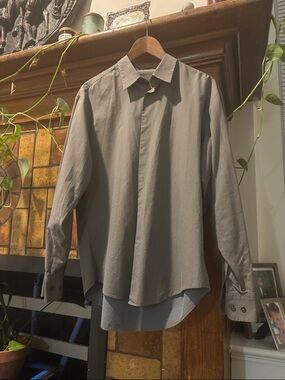 John Varvatos Men's Long-Sleeve Button-Down Shirt — Gray